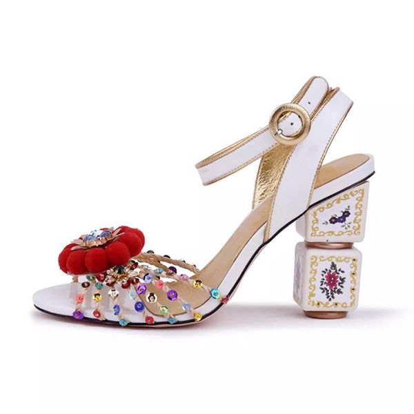 dress shoes 2021 luxury sequined pom embellished open toe summer sandals women strange block heel, Black
dress shoes 2021 luxury sequined pom embellished open toe summer sandals women strange block heel, Black