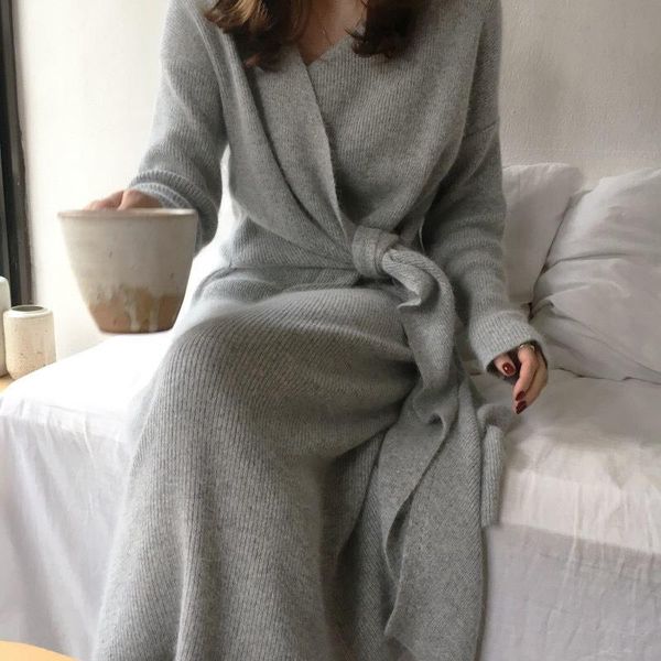 winter women womens dresses jumper autumn loose tunic knit belted cashmere sweater v neck criss cross knitted long section, Black;gray
winter women womens dresses jumper autumn loose tunic knit belted cashmere sweater v neck criss cross knitted long section, Black;gray