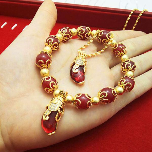 natural red agate bracelet women's euro gold plated transfer pearl bracelet gold pendant, Black
natural red agate bracelet women's euro gold plated transfer pearl bracelet gold pendant, Black