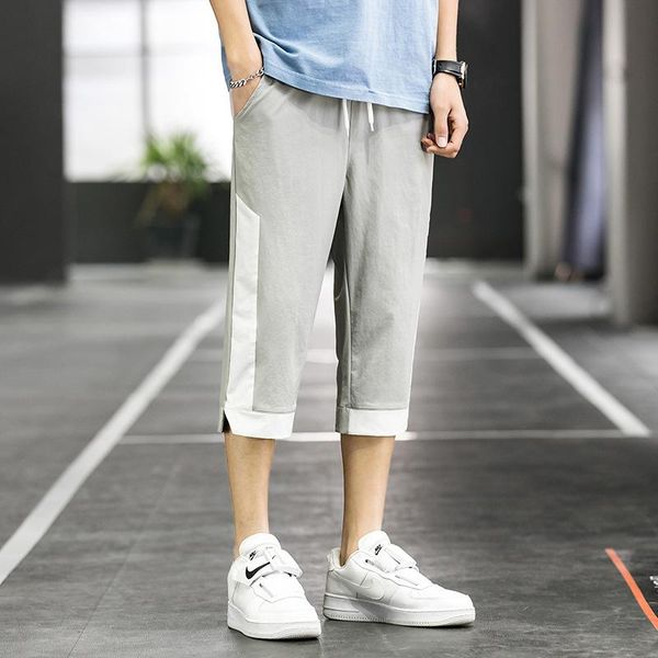 men's shorts cropped pants summer thin section youth casual korean style simple fashion trend softshell personality, White;black
men's shorts cropped pants summer thin section youth casual korean style simple fashion trend softshell personality, White;black