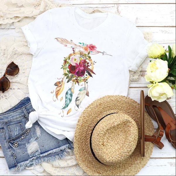 women t shirt graphic vintage feather floral flower arrow lady 90s fashion tees print clothing female womens, White
women t shirt graphic vintage feather floral flower arrow lady 90s fashion tees print clothing female womens, White