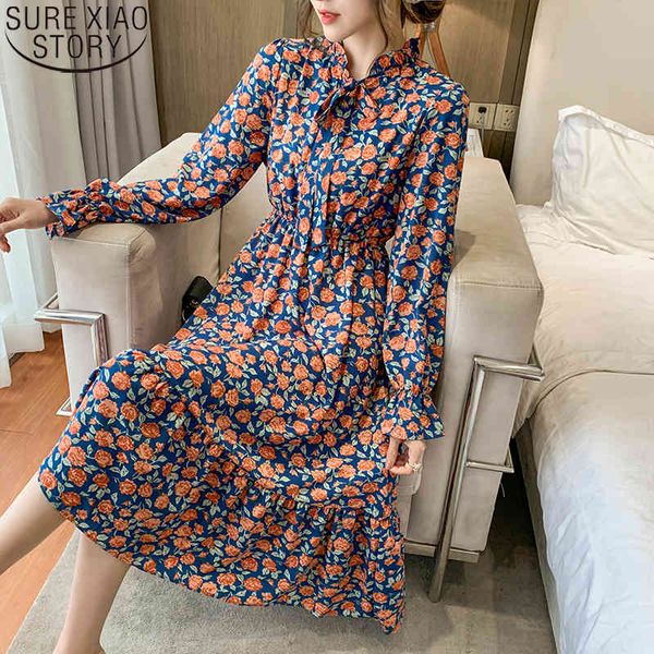 bow high waist chiffon midi long sweet floral dress women spring and autumn print dresses vestidos 13402 210417, Black;gray
bow high waist chiffon midi long sweet floral dress women spring and autumn print dresses vestidos 13402 210417, Black;gray