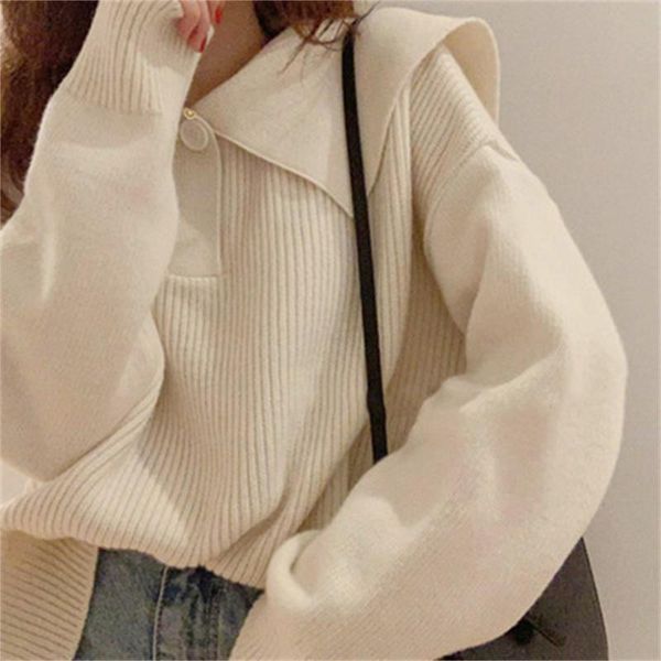 women's sweaters 2021 japanese sweater pullover loose korean style lazy autumn navy collar outer jacket h919, White;black
women's sweaters 2021 japanese sweater pullover loose korean style lazy autumn navy collar outer jacket h919, White;black