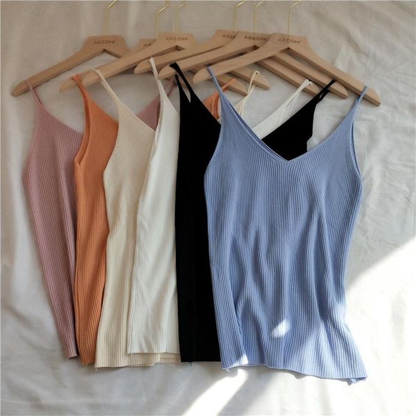 women's tanks & camis 2021 summer clothes knit tank halter solid color korean fashion clothing, White
women's tanks & camis 2021 summer clothes knit tank halter solid color korean fashion clothing, White