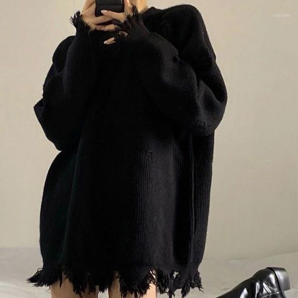 women's sweaters chic streetwear o-neck pullover sweater frayed tassel design irregular long sleeve jumpers fall winter solid loose pul, White;black
women's sweaters chic streetwear o-neck pullover sweater frayed tassel design irregular long sleeve jumpers fall winter solid loose pul, White;black