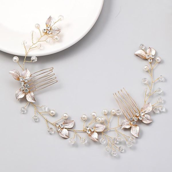 handmade flower hair comb women headdress bridal hairband gold color headband wedding accessories sl clips & barrettes, Golden;silver
handmade flower hair comb women headdress bridal hairband gold color headband wedding accessories sl clips & barrettes, Golden;silver