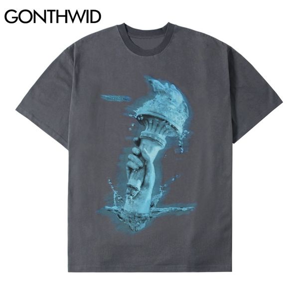 t-shirts casual men hip hop torch hand statue print short sleeve tees cotton loose harajuku streetwear fashion 210602, White;black
t-shirts casual men hip hop torch hand statue print short sleeve tees cotton loose harajuku streetwear fashion 210602, White;black