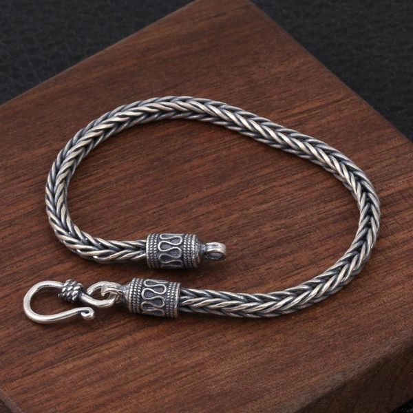 cuff 925 sterling silver vintage mens twist woven bracelets women men fine jewelry s925 solid thai fishbone bangle bracelet, White
cuff 925 sterling silver vintage mens twist woven bracelets women men fine jewelry s925 solid thai fishbone bangle bracelet, White