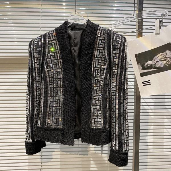 women's jackets covered with shiny heavy industry diamond 2021 autumn small fragrant wind rough flower nightclub performance coat girl, Black;brown
women's jackets covered with shiny heavy industry diamond 2021 autumn small fragrant wind rough flower nightclub performance coat girl, Black;brown