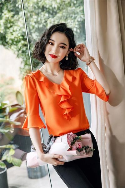 women's blouses & shirts half sleeve novelty chiffon 2021 spring summer fashion casual women work wear blouse ladies office clothes, White
women's blouses & shirts half sleeve novelty chiffon 2021 spring summer fashion casual women work wear blouse ladies office clothes, White