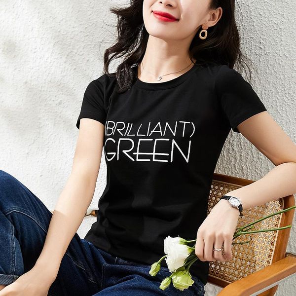 summer cotton pullover short sleeve leisure korean fashion slim black thin letter round neck t-shirt women's clothing, White
summer cotton pullover short sleeve leisure korean fashion slim black thin letter round neck t-shirt women's clothing, White