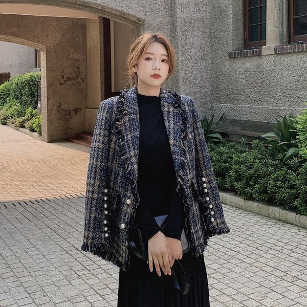 european station small fragrance coat women's spring 2021 french chic retro early celebrity wind weaving jackets, Black;brown
european station small fragrance coat women's spring 2021 french chic retro early celebrity wind weaving jackets, Black;brown