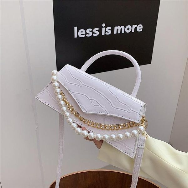 evening bags 2021 luxury designer brand high-quality female elegant pearl travel bag super mini pu leather shoulder