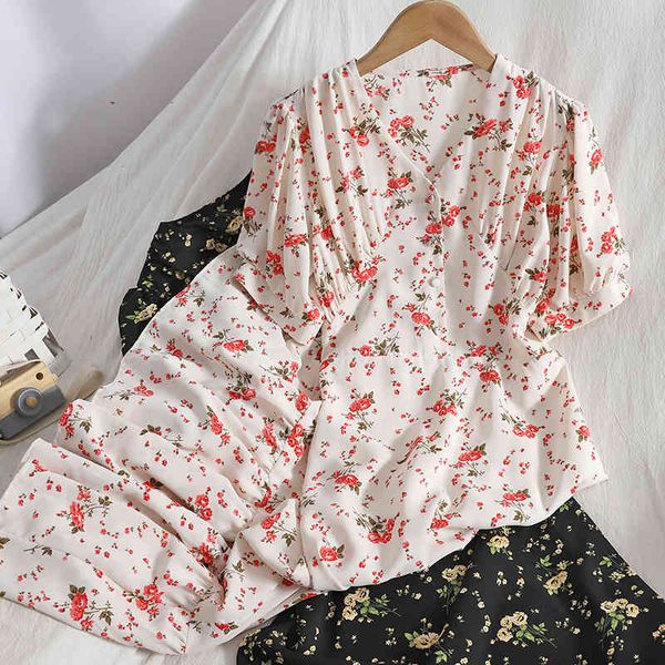 korean retro-breasted puff sleeve floral dress thin elegant print for womens summer chiffon ruffles beach 210420, Black;gray
korean retro-breasted puff sleeve floral dress thin elegant print for womens summer chiffon ruffles beach 210420, Black;gray