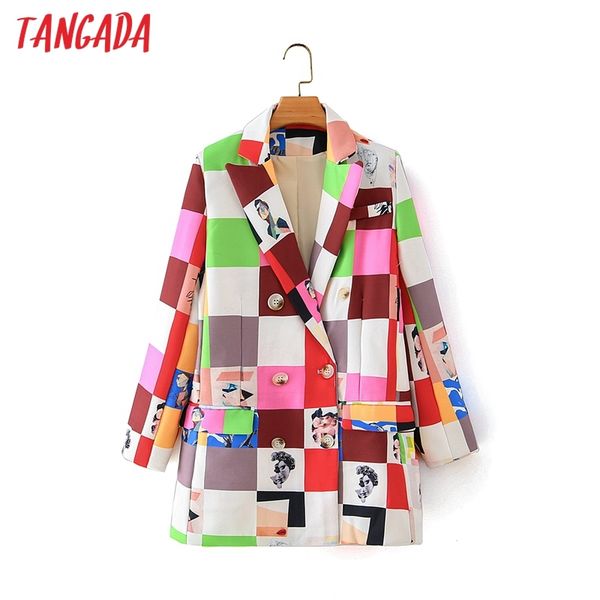 women french style print blazer coat vintage double breasted long sleeve female outerwear chic da30 210416, Black
women french style print blazer coat vintage double breasted long sleeve female outerwear chic da30 210416, Black