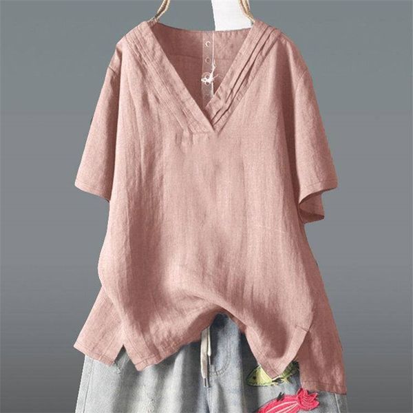 summer women tshirt plus size short sleeve casual loose v-neck tee shirt femme irregularity vintage cotton linen d9 210512, White
summer women tshirt plus size short sleeve casual loose v-neck tee shirt femme irregularity vintage cotton linen d9 210512, White
