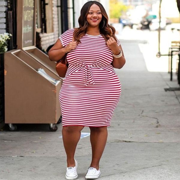 plus size dresses women's dress round neck short sleeve summer red striped casual ol preppy wholesale drop, Black
plus size dresses women's dress round neck short sleeve summer red striped casual ol preppy wholesale drop, Black