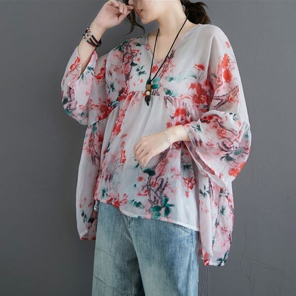 oversized women loose casual blouses new spring vintage style floral print v-neck batwing sleeve female shirts s3562 210412, White
oversized women loose casual blouses new spring vintage style floral print v-neck batwing sleeve female shirts s3562 210412, White