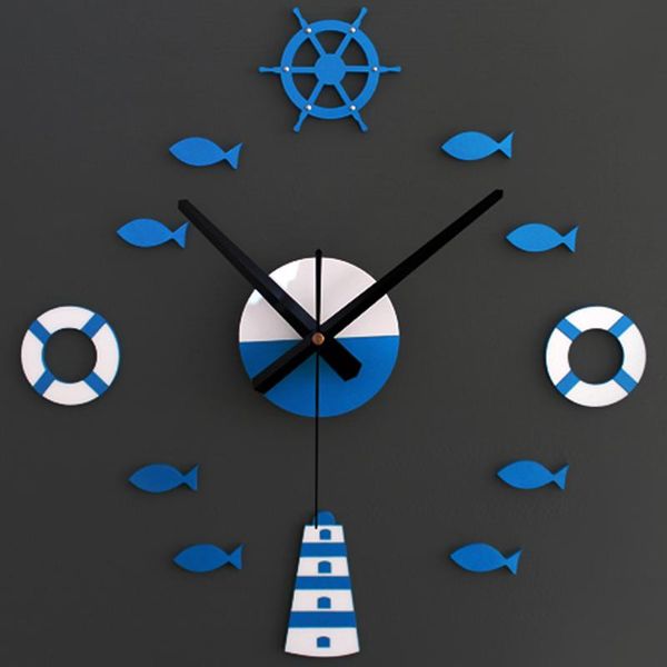 wall clocks large 3d diy clock mediterranean tower rudder lifebuoy small bell quartz watch decoration home relojes de pared z040
wall clocks large 3d diy clock mediterranean tower rudder lifebuoy small bell quartz watch decoration home relojes de pared z040