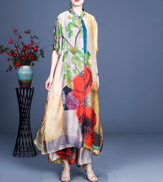 women loose printed long +elastic waist wide leg pants suits ladies print female sets shirt+wide trousers women's two piece, White
women loose printed long +elastic waist wide leg pants suits ladies print female sets shirt+wide trousers women's two piece, White