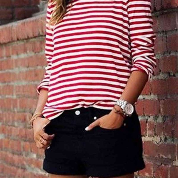 women's t-shirt women fashion spring autumn striped long sleeve casual loose shirt, White
women's t-shirt women fashion spring autumn striped long sleeve casual loose shirt, White