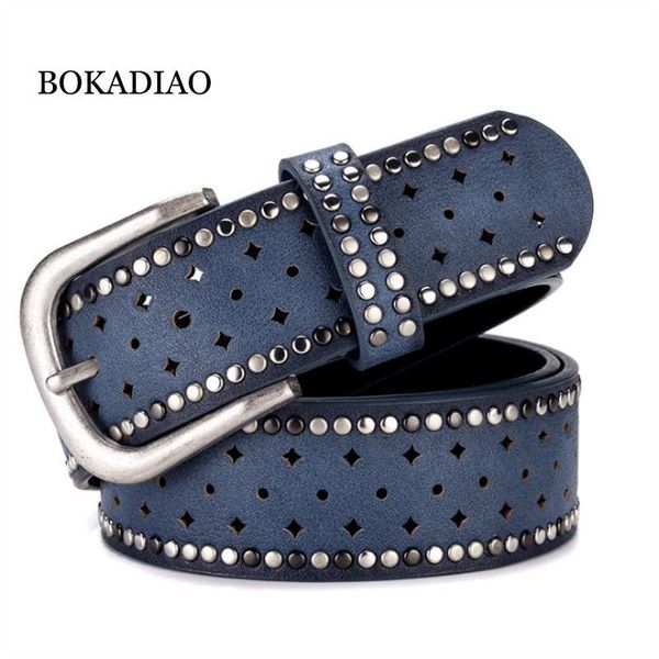 belts bokadiao women's belt punk pin buckle vintage hollow rivets luxury lady's original leather for woman waistband female, Black;brown
belts bokadiao women's belt punk pin buckle vintage hollow rivets luxury lady's original leather for woman waistband female, Black;brown