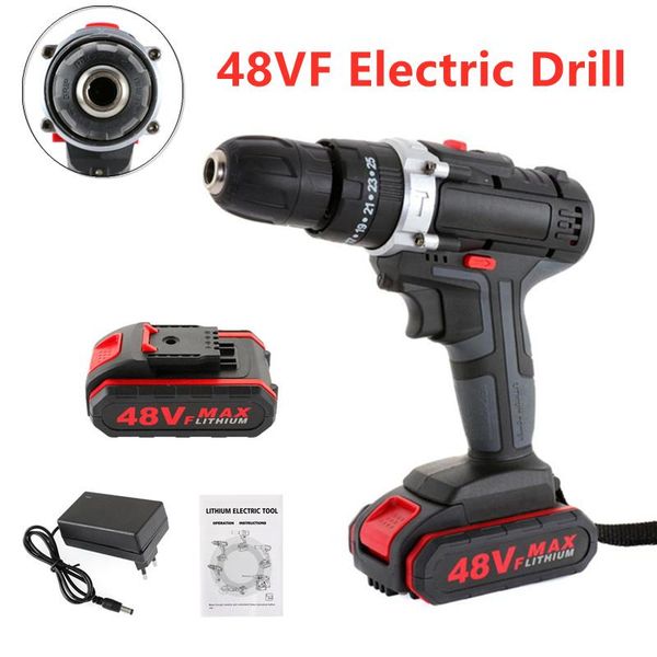professiona electric drills 48vf impact drill screwdriver wireless power tools lithium-ion battery rechargeable 1 charger
professiona electric drills 48vf impact drill screwdriver wireless power tools lithium-ion battery rechargeable 1 charger