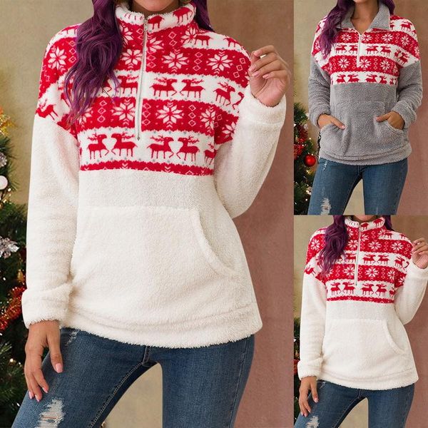 women's hoodies & sweatshirts christmas women plush lapel sweatshirt zipper pocket print long sleeve casual warm winter autumn loose wh, Black
women's hoodies & sweatshirts christmas women plush lapel sweatshirt zipper pocket print long sleeve casual warm winter autumn loose wh, Black