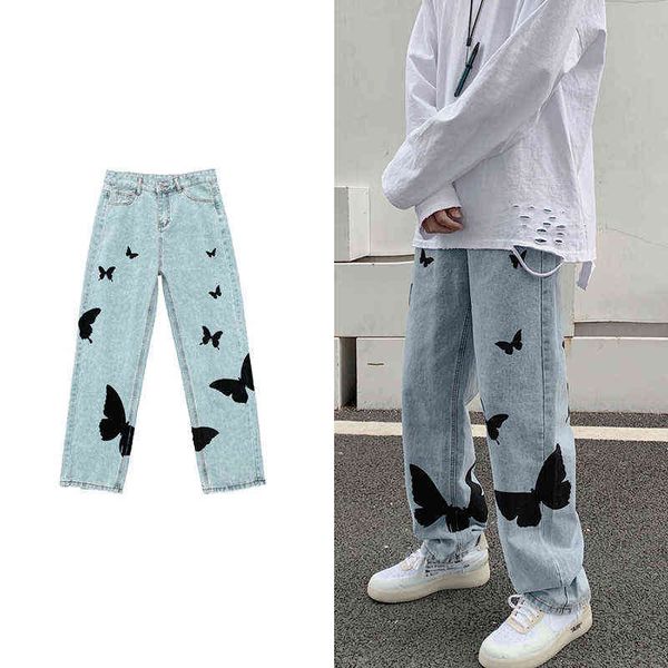 2021 butterfly print jeans for men pants loose baggy casual denim stretch straight fashion trousers women clothing, Blue
2021 butterfly print jeans for men pants loose baggy casual denim stretch straight fashion trousers women clothing, Blue