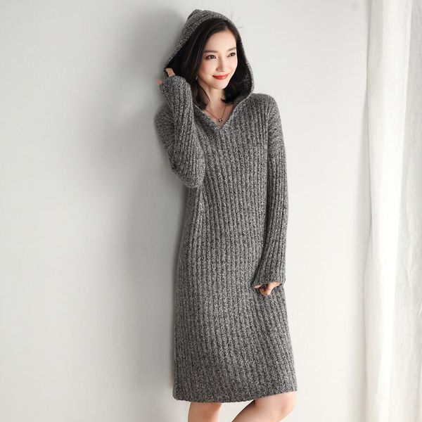women's sweaters 2021 autumn sweater dress lady fashion solid color hooden pullovers, White;black
women's sweaters 2021 autumn sweater dress lady fashion solid color hooden pullovers, White;black