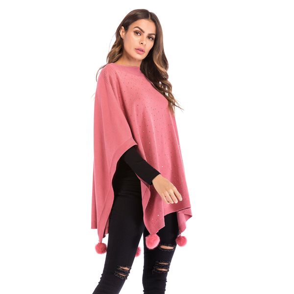 sweater womens capes ponchos loose shawl cape with diamonds seven points bat sleeve sweater autumn and winter hooded capeg, Blue;gray
sweater womens capes ponchos loose shawl cape with diamonds seven points bat sleeve sweater autumn and winter hooded capeg, Blue;gray