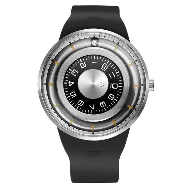 unique quartz watch magnetic ball no pointer metal multinational men's fashion rubber sports male silicone strap wristwatches, Slivery;brown
unique quartz watch magnetic ball no pointer metal multinational men's fashion rubber sports male silicone strap wristwatches, Slivery;brown