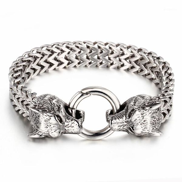 rock viking wolf charm bracelet men's stainless steel 20.5cm 22.5cm mesh chain gold wolf punk bracelets biker jewelry1, Golden;silver
rock viking wolf charm bracelet men's stainless steel 20.5cm 22.5cm mesh chain gold wolf punk bracelets biker jewelry1, Golden;silver