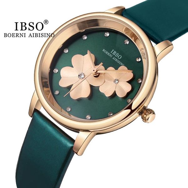 wristwatches ibso clover 3d luxury green women's watches rhinestone dial stainless steel/leather strap flower geneva wristwatch ladies, Slivery;brown
wristwatches ibso clover 3d luxury green women's watches rhinestone dial stainless steel/leather strap flower geneva wristwatch ladies, Slivery;brown