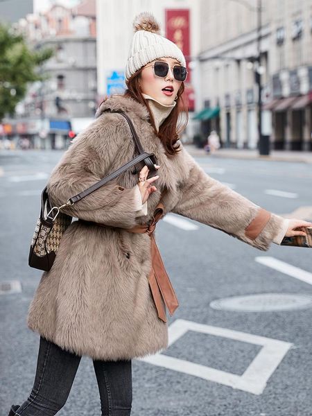 women's fur & faux winter coat women double faced real female luxury wool coats genuine leather jacket manteau femme my404, Black
women's fur & faux winter coat women double faced real female luxury wool coats genuine leather jacket manteau femme my404, Black