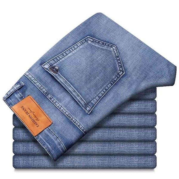 spring summer men's stretch straight fit jeans denim pants brand style trousers mens wear 210716, Blue
spring summer men's stretch straight fit jeans denim pants brand style trousers mens wear 210716, Blue