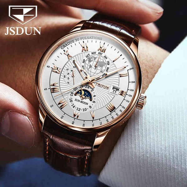 jsdun men watches automatic mechanical watch leather tourbillon sport clock casual business relojes hombre retro wristwatch 8909, Slivery;brown
jsdun men watches automatic mechanical watch leather tourbillon sport clock casual business relojes hombre retro wristwatch 8909, Slivery;brown
