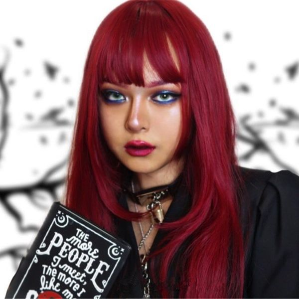 wig popular european and female american wine red long straight hair net temperament repair face korean version black chemical fiber headgea
wig popular european and female american wine red long straight hair net temperament repair face korean version black chemical fiber headgea