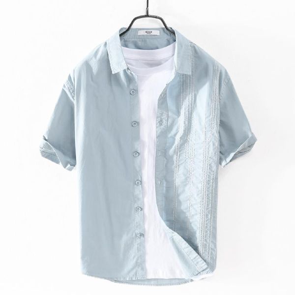 men's casual shirts 100% cotton summer arrival short sleeve embroidered men brand shirt for chemise camisa mens clothes, White;black
men's casual shirts 100% cotton summer arrival short sleeve embroidered men brand shirt for chemise camisa mens clothes, White;black