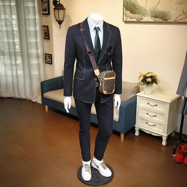 men's suits & blazers xm geeki autumn and winter business leisure single breasted woolen suit, White;black
men's suits & blazers xm geeki autumn and winter business leisure single breasted woolen suit, White;black