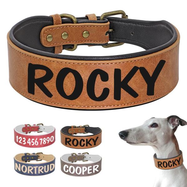 dog collars & leashes customized collar wide leather large soft padded pet perro for medium dogs xl 2xl print
dog collars & leashes customized collar wide leather large soft padded pet perro for medium dogs xl 2xl print