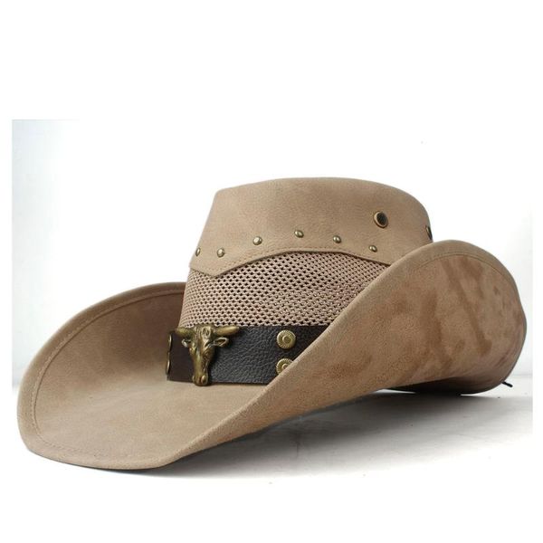 cloches 100% leather men women mesh western cowboy hat wide brim outdoor sombrero hombre cowgirl bull ribbon, Blue;gray
cloches 100% leather men women mesh western cowboy hat wide brim outdoor sombrero hombre cowgirl bull ribbon, Blue;gray