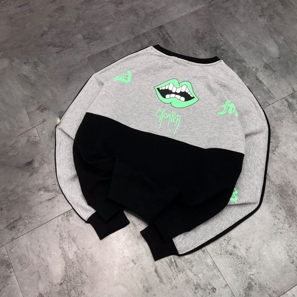 xin21ss autumn new big mouth color matching sweater women's round neck cotton loose coat, Black
xin21ss autumn new big mouth color matching sweater women's round neck cotton loose coat, Black