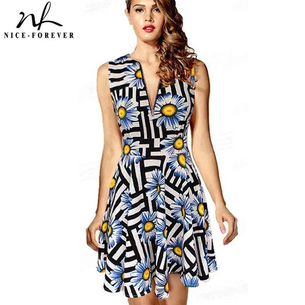 nice-forever summer women retro floral print mini dresses casual a-line swing sun dress b217 210419, White
nice-forever summer women retro floral print mini dresses casual a-line swing sun dress b217 210419, White