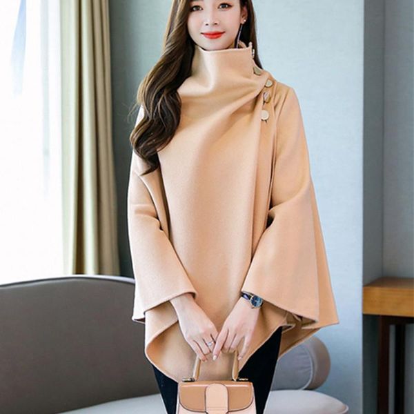 women's wool & blends cloak woolen coat womens clothing 2021 autumn winter korean fashion mid-length loose solid color woolens jacket f, Black
women's wool & blends cloak woolen coat womens clothing 2021 autumn winter korean fashion mid-length loose solid color woolens jacket f, Black