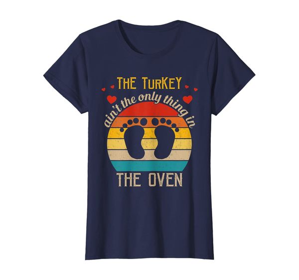 womens turkey ain't the only thing in oven pregnancy thanksgiving t-shirt, White;black
womens turkey ain't the only thing in oven pregnancy thanksgiving t-shirt, White;black