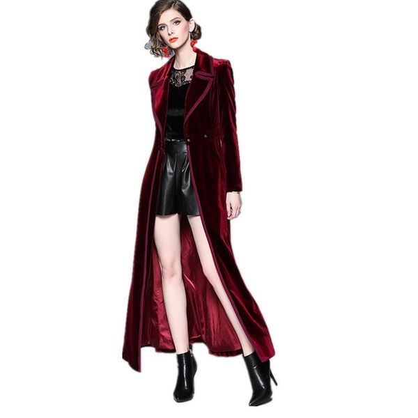 women's trench coats coat winter runway designer women vintage notched collar wrap black velvet maxi thick warm long outwear, Tan;black
women's trench coats coat winter runway designer women vintage notched collar wrap black velvet maxi thick warm long outwear, Tan;black