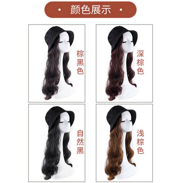 natural fit round face versatile wig hat fisherman long roll one female full set fashion, Black
natural fit round face versatile wig hat fisherman long roll one female full set fashion, Black