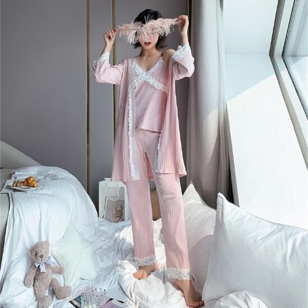 women's sleepwear fdfklak cotton home clothes autumn winter pajamas for women lace 3 pieces sleepwear set korean style pijama feminino, Black;red
women's sleepwear fdfklak cotton home clothes autumn winter pajamas for women lace 3 pieces sleepwear set korean style pijama feminino, Black;red
