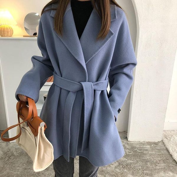 women's wool & blends small short double-sided cashmere coat autumn and winter 2021 korean loose lace, Black
women's wool & blends small short double-sided cashmere coat autumn and winter 2021 korean loose lace, Black